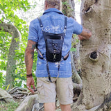 Handcrafted Vegetal Leather Multifunctional Black Color Drop Leg Bag with Embossed Skull Design–Riders Travel Waist Fanny Pack.