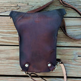 MADE TO ORDER-Handcrafted Vegetal Leather Multifunctional Black-Maroon color Dropleg Bag–Waist Fanny Pack With Wave Design-Gift Lifestyle