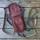 Handcrafted Genuine Vegetal Leather Brown Skull Drop Leg Bag–Skull Design Backpack–Gift Hip Rider-Cross Body Bag with Rivets