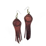 Boho Leather Earing with Onyx Setting (4431601205302)