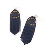 Leather Earring with Turquoise Stone Setting (4436963590198)