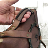 Handcrafted Unique Large Genuine Leather Backpack with Clutch Plate Design _ Gift Rustic Brown Travel Bag - Biker's Bag