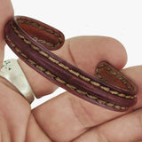 Plain Handcrafted Genuine Brown Vegetal Leather leather Bracelet-Unique Gift Fashion Jewelry Cuff