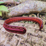 Plain Handcrafted Genuine Brown Vegetal Leather leather Bracelet-Unique Gift Fashion Jewelry Cuff