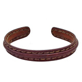 Plain Handcrafted Genuine Brown Vegetal Leather leather Bracelet-Unique Gift Fashion Jewelry Cuff