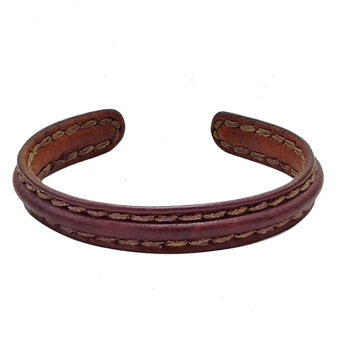 Plain Handcrafted Genuine Brown Vegetal Leather leather Bracelet-Unique Gift Fashion Jewelry Cuff