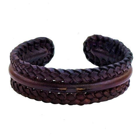Plain Handcrafted Brown Genuine Vegetal Leather Adjustable Bracelet-Unique Unisex Gift Fashion jewelry Cuff