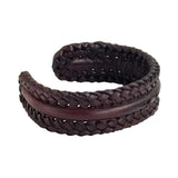 Plain Handcrafted Brown Genuine Vegetal Leather Adjustable Bracelet-Unique Unisex Gift Fashion jewelry Cuff