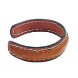 Boho Handcrafted Genuine Vegetal Leather Bracelet with Adjustable Copper Insert-Unisex  Gift Leather Fashion Jewelry-Cuff