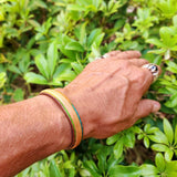 Boho Handcrafted Genuine Vegetal Leather Bracelet with Adjustable Copper Insert-Gift Unisex Leather Fashion Jewelry Cuff