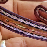 Boho Handcrafted Genuine Vegetal Leather Bracelet with Adjustable Copper Insert-Gift Unisex Leather Fashion Jewelry Cuff