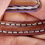 Boho Handcrafted Genuine Vegetal Leather Bracelet with Adjustable Copper Insert-Gift Unisex Leather Fashion Jewelry Cuff