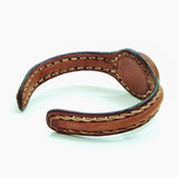 Handcrafted Genuine Brown Leather Bracelet with Green Moss Agate Stone-Unisex Gift Fashion Jewelry Cuff