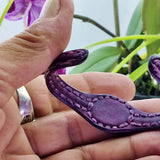 Handcrafted Genuine Leather Bracelet with Purple Cat Eye Stone-Gift Unisex Fashion leather Bracelet Cuff