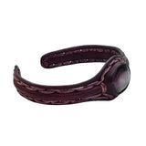 Handcrafted Genuine Leather Bracelet with Purple Cat Eye Stone-Gift Unisex Fashion leather Bracelet Cuff