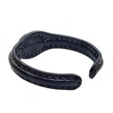 Handcrafted Genuine Black Leather Bracelet with Amber Agate Stone-Gift Unisex Fashion Leather Bracelet Cuff