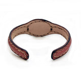 Handcrafted Genuine Brown Vegetal Leather Bracelet with Green Moss Agate Stone Setting-Unisex Gift-Unique Fashion Jewelry Cuff