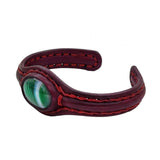 Boho Handcrafted Genuine Vegetal Leather Bracelet with Green Agate Stone-Unisex Gift Fashion Jewelry Cuff