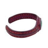 Boho Handcrafted Genuine Vegetal Leather Bracelet with Green Agate Stone-Unisex Gift Fashion Jewelry Cuff