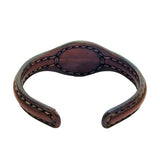 Boho Handcrafted Genuine Vegetal Leather Bracelet with Tiger Eye Stone-Unisex Gift Fashion Jewelry with Natural Stone
