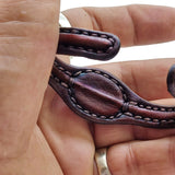 Boho Handcrafted Genuine Vegetal Leather Bracelet with Tiger Eye Stone-Unisex Gift Fashion Jewelry with Natural Stone