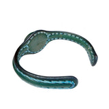 Boho Handcrafted Genuine Green Leather Bracelet with Yellow Agate Stone-Unisex Gift Fashion Jewelry Bracelet Cuff