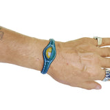 Boho Handcrafted Genuine Green Leather Bracelet with Yellow Agate Stone-Unisex Gift Fashion Jewelry Bracelet Cuff