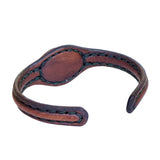 Handcrafted Genuine Leather Bracelet with Amber Agate Stone-Unisex Gift Fashion Jewelry Natural Stone Cuff