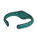 Handcrafted Genuine Leather Bracelet with Black Agate Stone -Gift Fashion Unisex Jewelry Bracelet Cuff