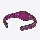 Boho Handcrafted Genuine Maroon Leather Bracelet with White Agate Stone Setting-Life Style Unisex Gift Fashion Jewelry Bangle-Cuff