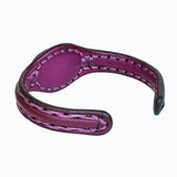 Boho Handcrafted Genuine Maroon Leather Bracelet with White Agate Stone Setting-Life Style Unisex Gift Fashion Jewelry Bangle-Cuff