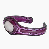 Boho Handcrafted Genuine Maroon Leather Bracelet with White Agate Stone Setting-Life Style Unisex Gift Fashion Jewelry Bangle-Cuff