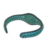 Handcrafted Genuine Leather Bracelet with Black Agate Stone -Gift Fashion-Unisex Jewelry Bracelet Cuff