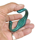 Handcrafted Genuine Leather Bracelet with Black Agate Stone -Gift Fashion-Unisex Jewelry Bracelet Cuff