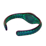 Handcrafted Genuine Leather Bracelet with Tiger Eye Stone -Unisex Gift Fashion Jewelry with Natural Stone Cuff