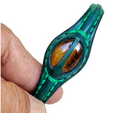 Handcrafted Genuine Leather Bracelet with Tiger Eye Stone -Unisex Gift Fashion Jewelry with Natural Stone Cuff