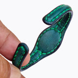 Handcrafted Genuine Leather Bracelet with Tiger Eye Stone -Unisex Gift Fashion Jewelry with Natural Stone Cuff