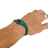 Handcrafted Genuine Leather Bracelet with Tiger Eye Stone -Unisex Gift Fashion Jewelry with Natural Stone Cuff