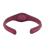 Handcrafted Genuine Vegetal Leather Bracelet with White Cat Eye Stone Setting-Unisex Gift-Unique Gift Fashion Jewelry Cuff