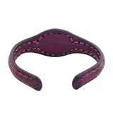 Handcrafted Genuine Vegetal Leather Bracelet with Green Agate Stone Setting-Unisex Gift Fashion Jewelry Cuff