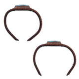 Handcrafted Genuine Vegetal Leather Bracelet with Firuze Stone Setting-Unisex Gift -  Fashion Jewelry Cuff