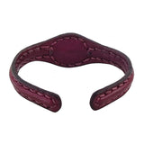 Handcrafted Genuine Brown Vegetal Leather Bracelet with Green Agate Stone Setting-Unisex Gift-Unique Fashion Jewelry Cuff