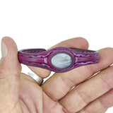 Boho Handcrafted Genuine Maroon Leather Bracelet with White Agate Stone Setting-Life Style Unisex Gift Fashion Jewelry Bangle-Cuff