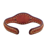 Handcrafted Brown Genuine Vegetal Leather Bracelet with Yellow Agate Stone Setting-Unisex Gift Fashion Jewelry Cuff Wristband