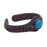 Handcrafted Genuine Brown Vegetal Leather Bracelet with Firuze Stone Setting-Unisex Gift Unique Fashion Jewelry Cuff-Wristband