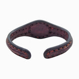 Handcrafted Genuine Brown Vegetal Leather Bracelet with Firuze Stone Setting-Unisex Gift Unique Fashion Jewelry Cuff-Wristband