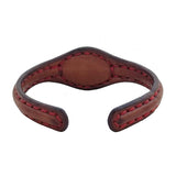 Unique Handcrafted Genuine Brown Leather Bracelet with Green Agate Stone-Unisex Gift Fashion Jewelry with Naturel Stone CuffUnique