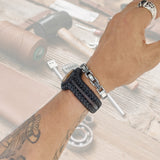 Bohemian Handcrafted Genuine Braided Leather Bracelet with Tiger Eye Stone -Unisex Gift Fashion Jewelry with Natural Stone Cuff