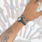 Bohemian Handcrafted Genuine Vegetal Leather Bracelet with White Cat Eye Stone Setting-Lifestyle Unisex Gift Fashion Jewelry Cuff