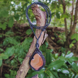 Boho Handcrafted Genuine Leather Necklace with Orange Agate Stone-Unique Quality Gift Unisex Fashion Leather Jewelry